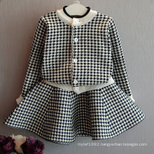 Latest sweater with skirt design 100% cotton suit for kids